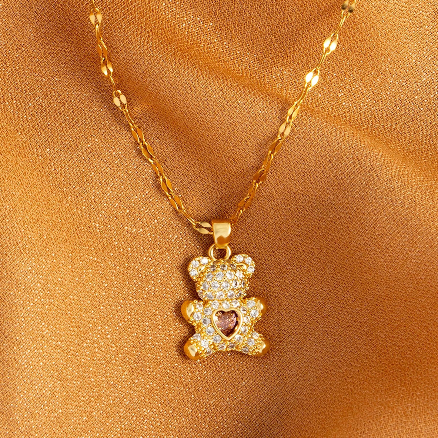 Collar de acero inoxidable Osito