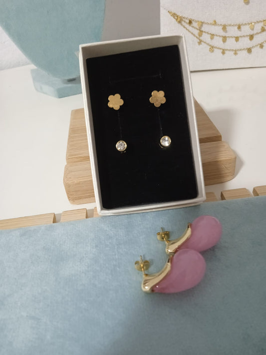 Set de 3 pares de pendientes dorados – Elegancia y estilo por solo 8€