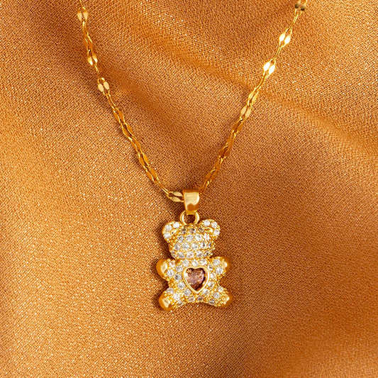 Collar de acero inoxidable Osito