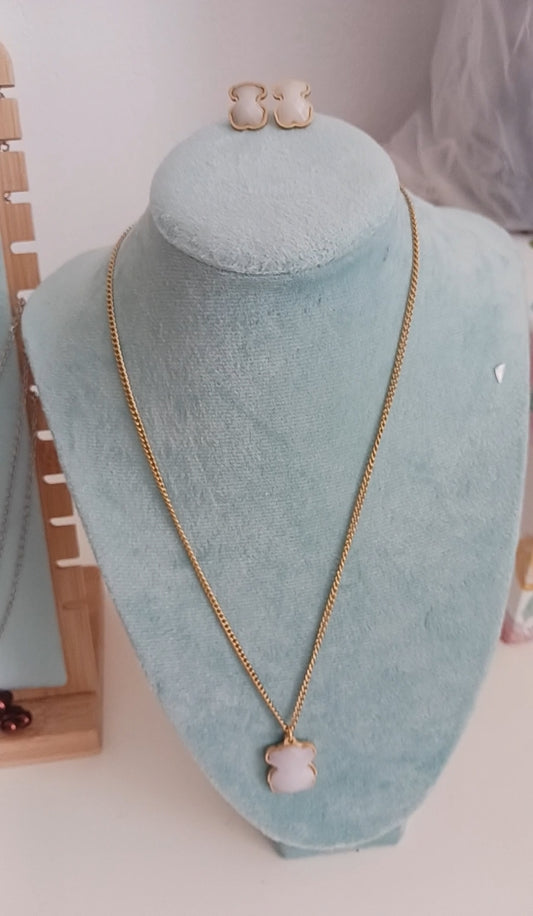 Conjunto de Collar y Pendientes de Acero Inoxidable